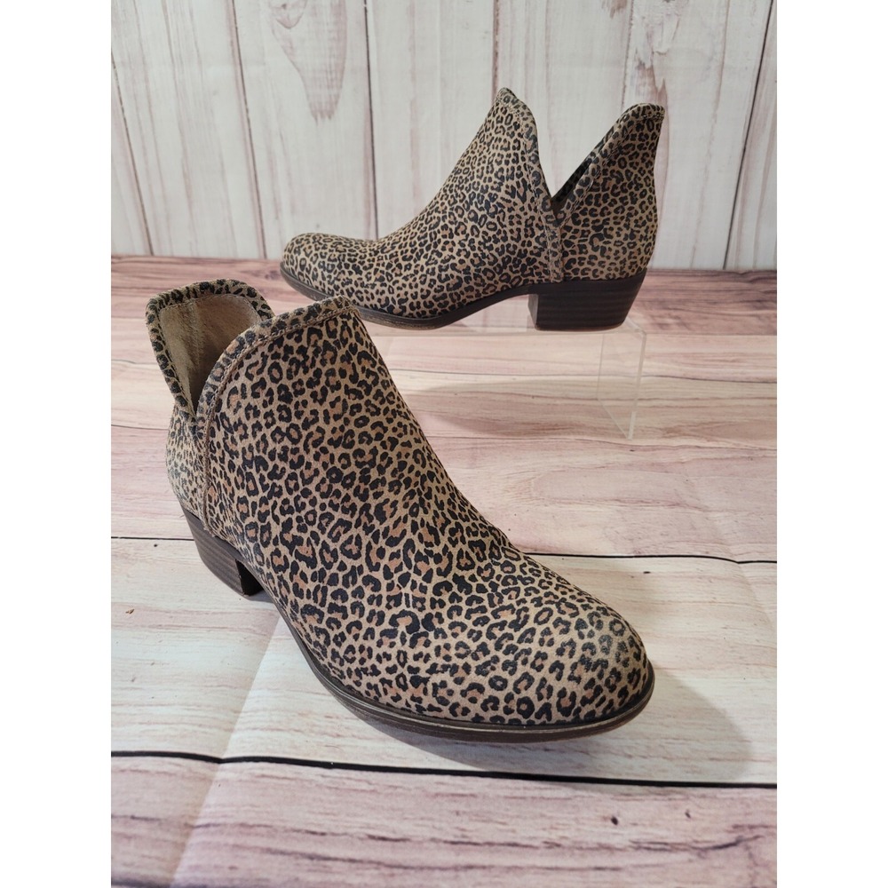 Lucky Brand Women's Baley Ankle Boot Leopard Print Size 7 M Suede